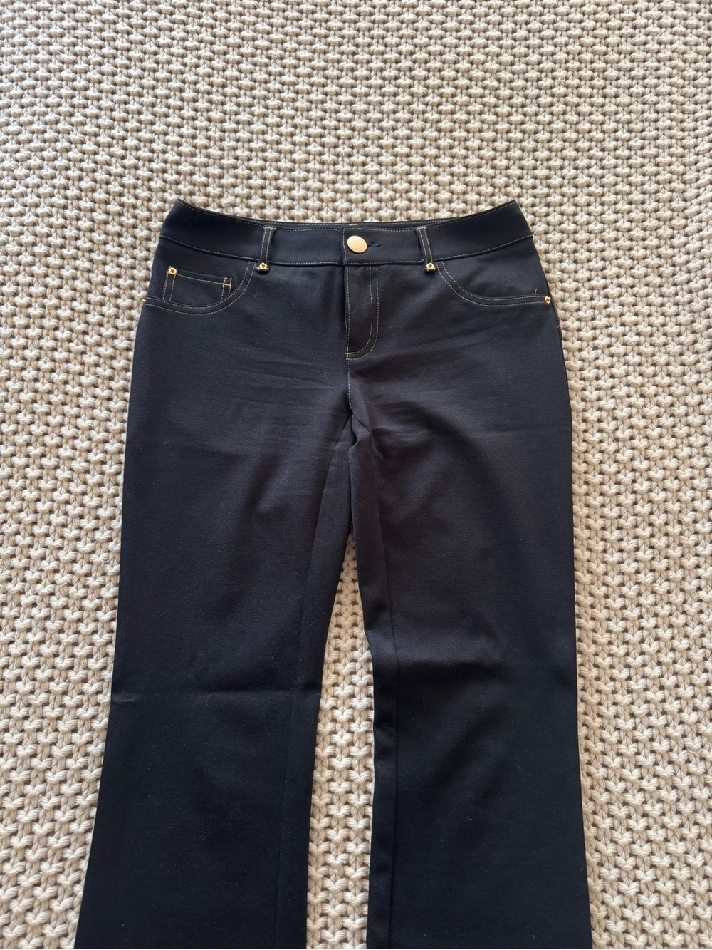 INC International Concepts Black Pants with Gold Stitching